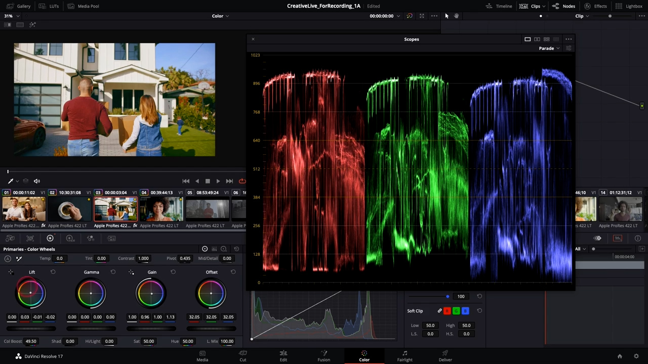 CreativeLive - Color Correction in DaVinci Resolve 达芬奇中的色彩校正课程