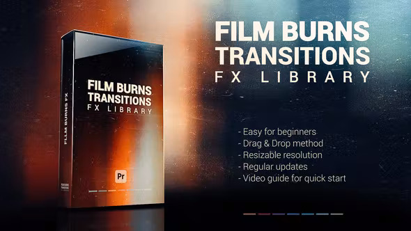 电影烧伤过渡和FX包 Film Burns Transitions & FX Pack – DUNEFILM