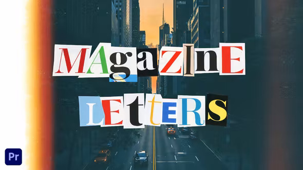 Magazine Cutout Letters 杂志剪纸拼贴字母数字符号PR预设模板 – DUNEFILM