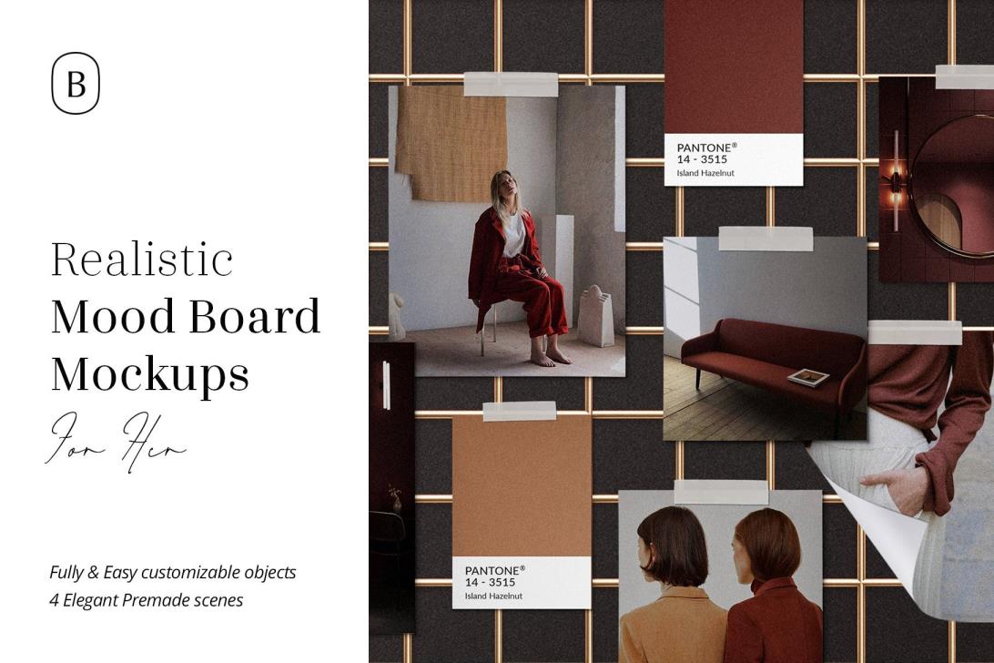 Realistic Mood Board Mockups vol.2 优质纹理照片Photoshop模板PSD