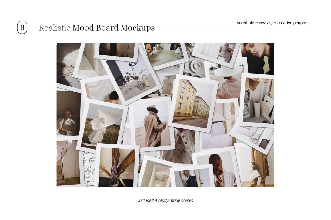 Realistic Mood Board Mockups vol.2 优质纹理照片Photoshop模板PSD