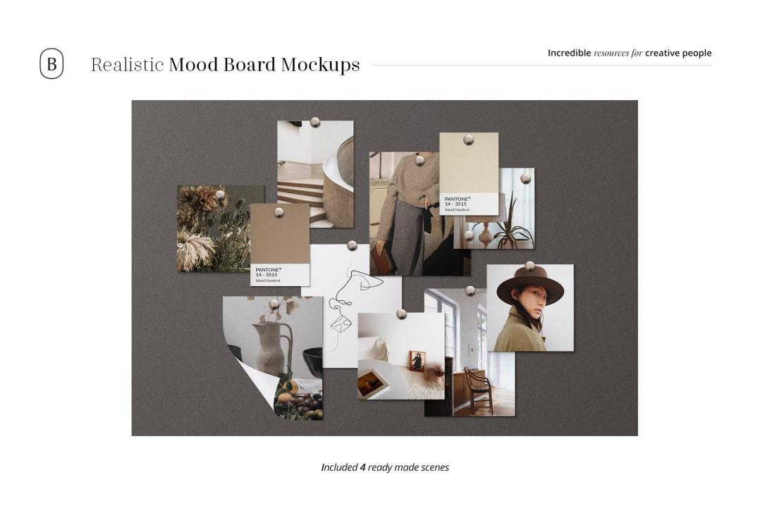 Realistic Mood Board Mockups vol.2 优质纹理照片Photoshop模板PSD