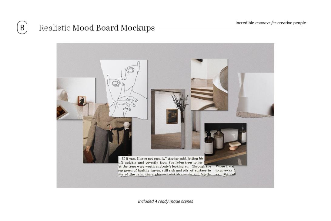 Realistic Mood Board Mockups vol.2 优质纹理照片Photoshop模板PSD