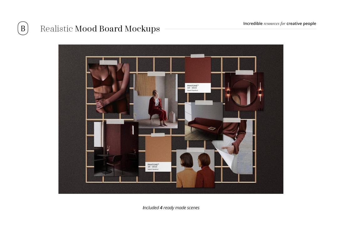 Realistic Mood Board Mockups vol.2 优质纹理照片Photoshop模板PSD