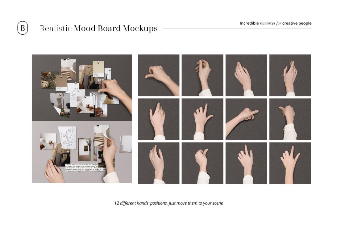 Realistic Mood Board Mockups vol.2 优质纹理照片Photoshop模板PSD