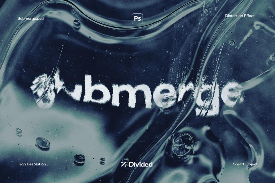 Submerge 一种Photoshop LOGO文本失真效果PSD模板 – DUNEFILM