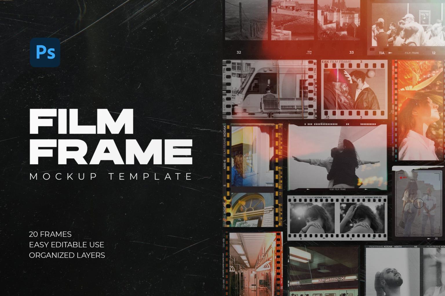 Film Frame Creator Vol.1 20张PNG、PSD相框宝丽来胶片帧摄影后期胶片边框 – DUNEFILM