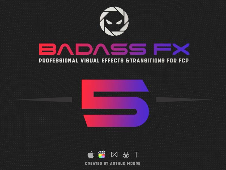 FCPX插件 – BadAss Fx 5 Full Pack 35种高质量效果、标题、过渡效果 Arthur Moore – DUNEFILM