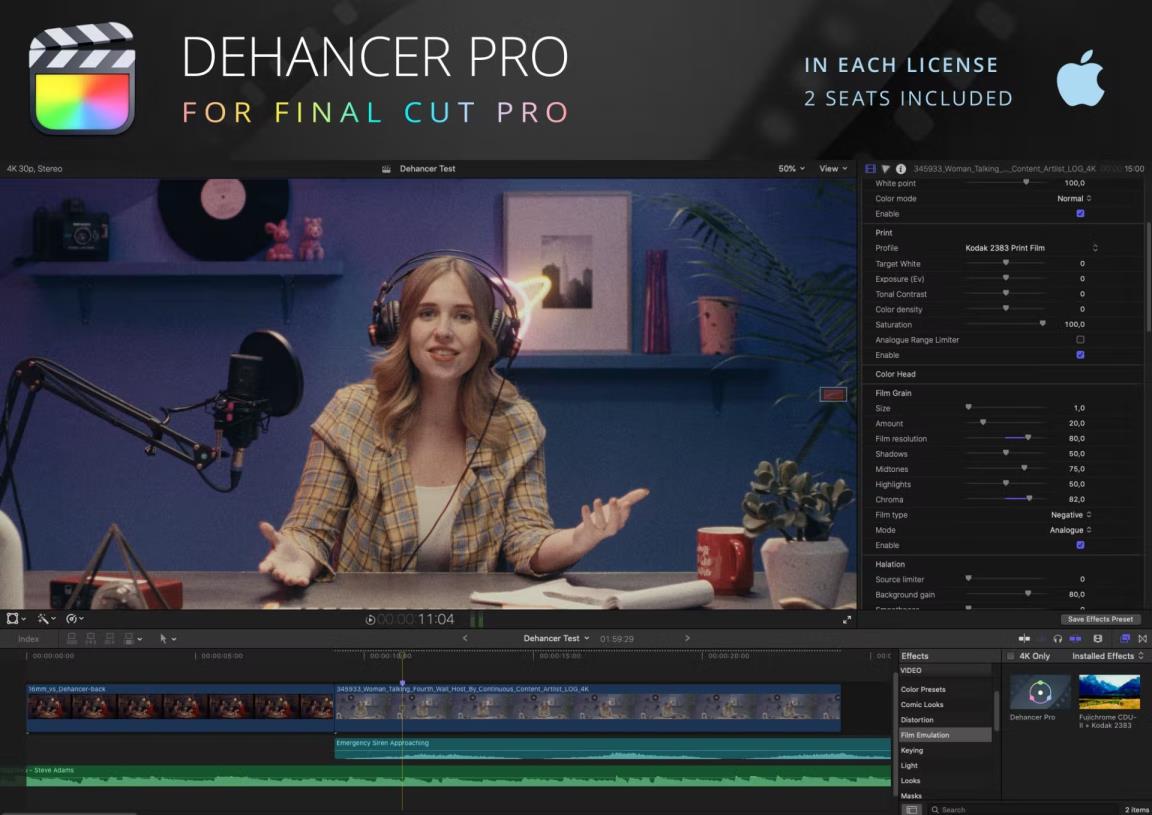 FCPX插件 – Dehancer Pro for FCPX 1.0 胶片模拟效果插件 ( Mac 支持M1 ) – DUNEFILM