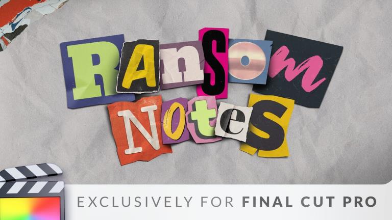 Ransom Notes for FCP 杂志手工剪纸标题动画字母拼贴Final Cut Pro 工具包 – DUNEFILM