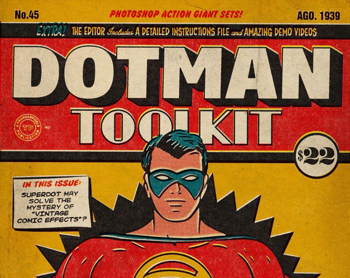 DotMan ToolKit Vintage Comic Effects 复古漫画效果Photoshop Actions – DUNEFILM