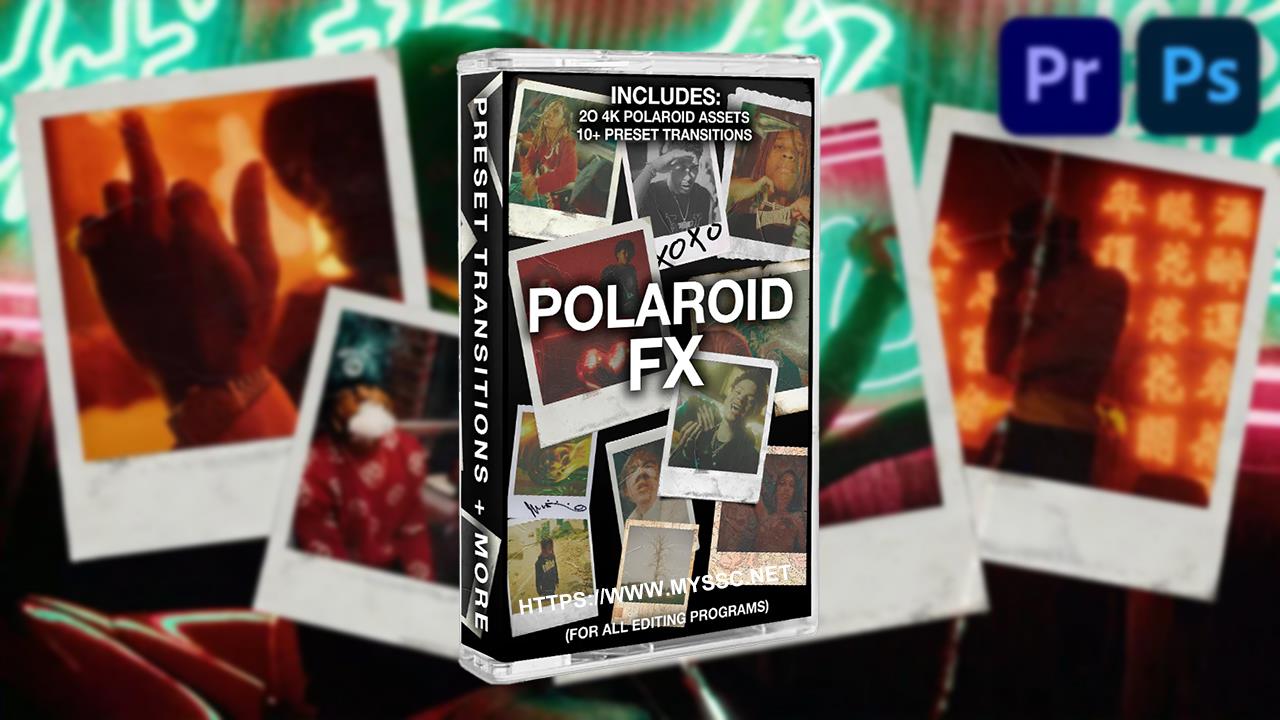 POLAROID FX 4K 宝利来老式复古PNG照片叠加效果 FCPX、AE、达芬奇、Premiere Pro 转场过渡 – DUNEFILM