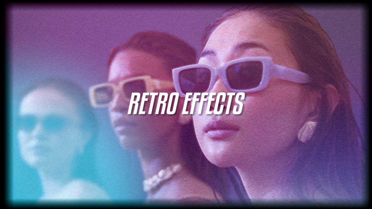 Retro Effects 15种复古独特内置FX和颜色控制 4K复古卡带屏闪视频效果 – DUNEFILM