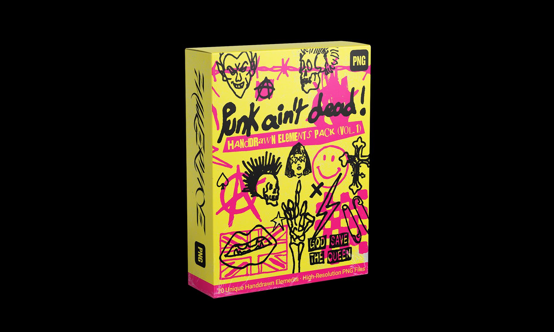 朋克未死手绘涂鸦图形元素 PUNK AIN\’T DEAD HANDDRAWN ELEMENTS PACK – DUNEFILM