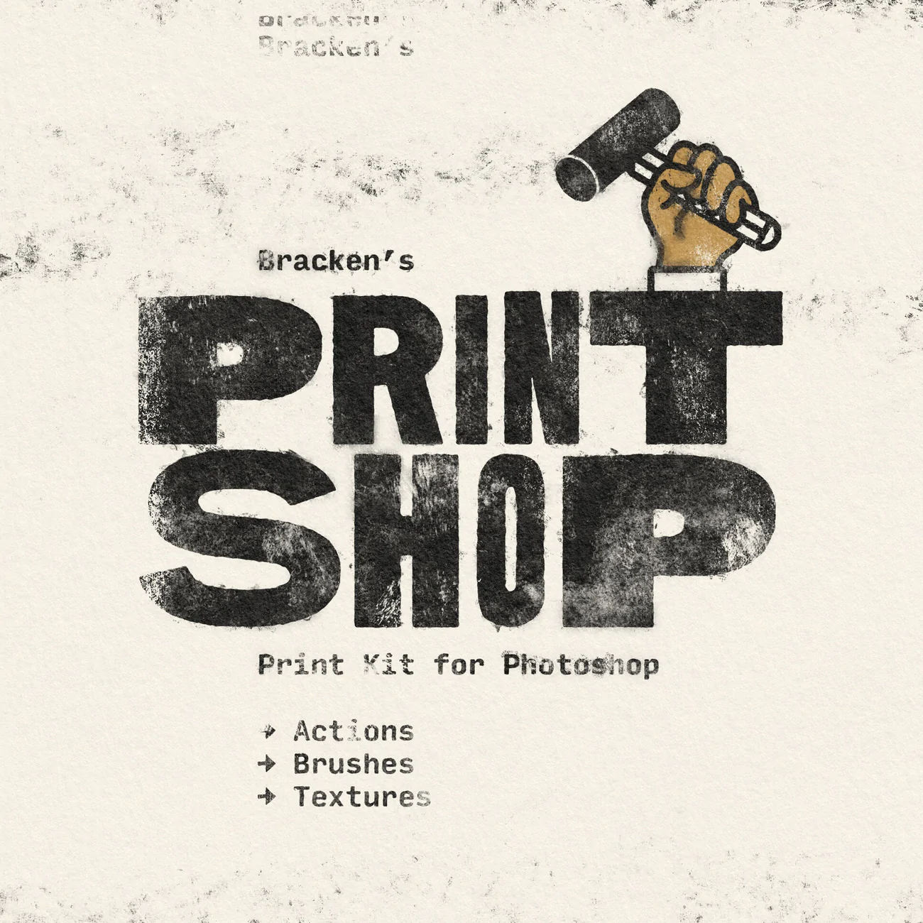 Bracken – Print Shop 高品质打印墨水纹理包 PS笔刷、ATN动作、PSD模板、JPG背景纹理 – DUNEFILM