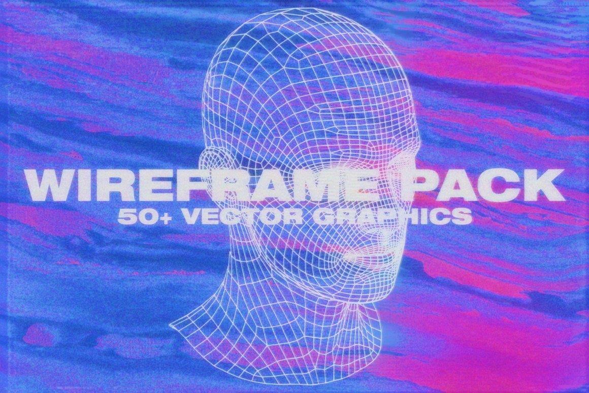 Wireframe Pack - 50+ Graphics 50+ 复古怀旧图形 线框包 AI、SVG 和 PNG 格式