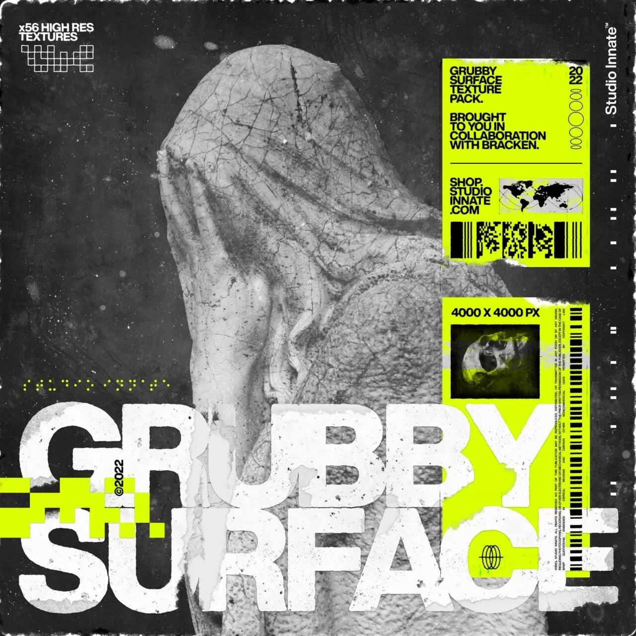 Studio Innate – Grubby Surface 复古砂砾颗粒指纹水渍和各种划痕污垢新潮PNG背景纹理 – DUNEFILM