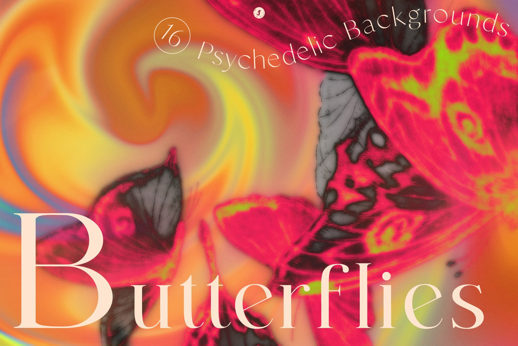 Butterflies Psychedelic Backgrounds 专辑封面海报蝴蝶渐变新潮迷幻背景 – DUNEFILM