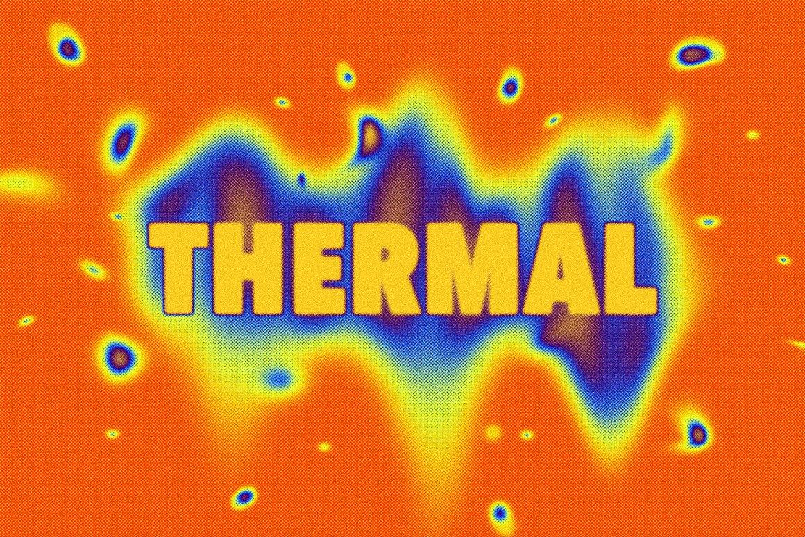 Thermal Smudges Text Effect 滤色器和 rad 半色调纹理探索热涂抹文字效果 – DUNEFILM