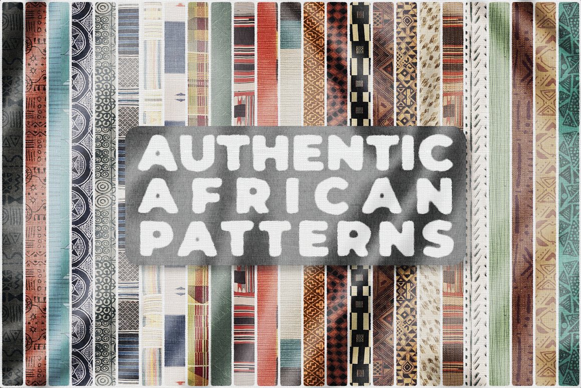 Authentic African Patterns, Symbols 纺织品和纸张背景 非洲纺织艺术品图画