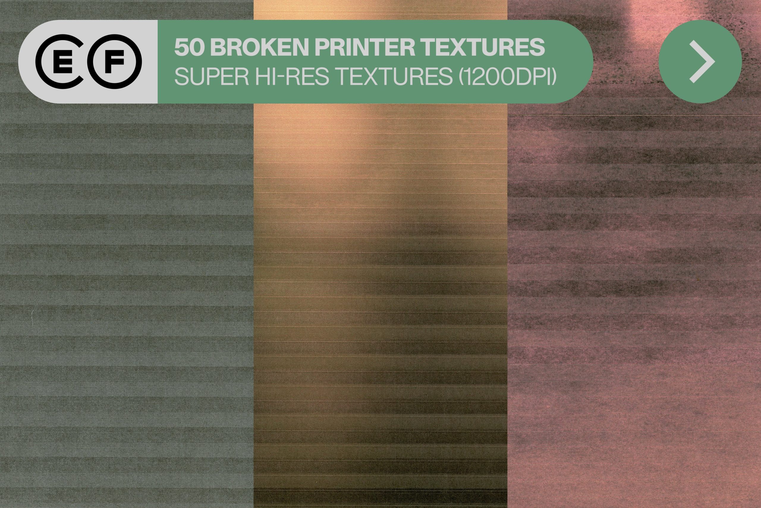 50 BROKEN PRINTER TEXTURES 复古做旧喷墨损坏打印机50种独特纹理包 – DUNEFILM