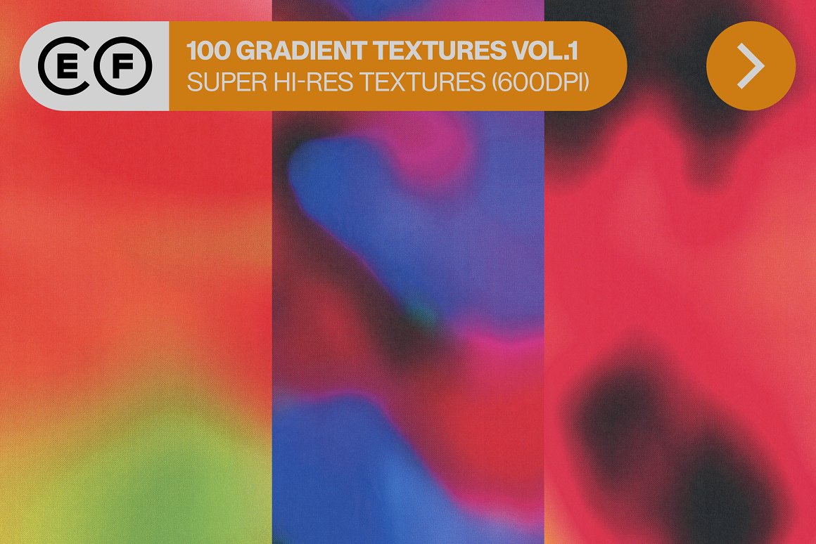 100 GRADIENT TEXTURES VOL.1 - 100张高质量TIF独特抽象渐变背景纹理600dpi (4957x7011 像素) (.tif)