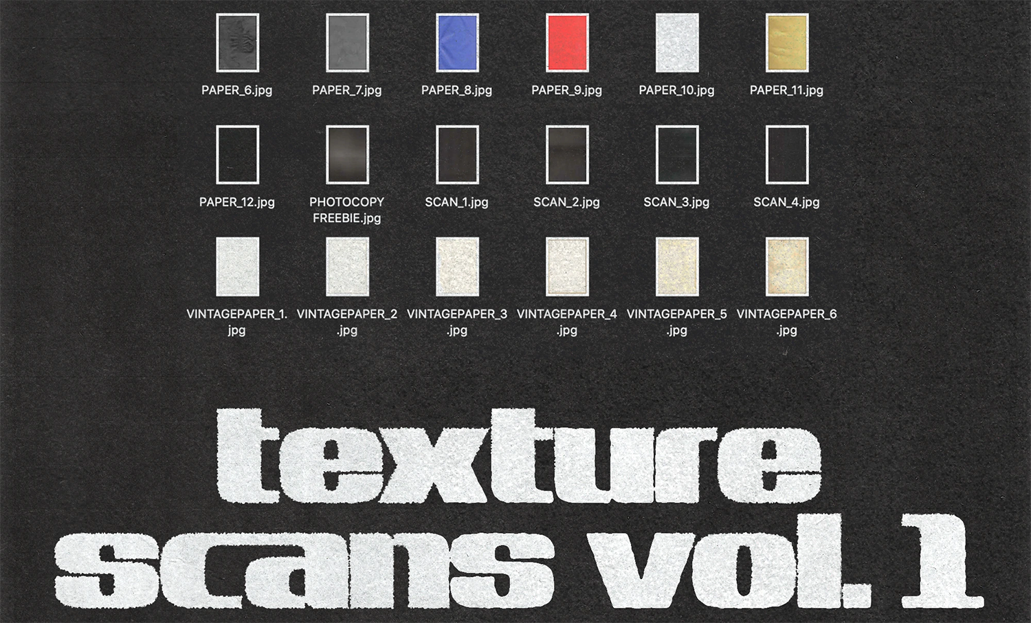 Texture Scans Vol.1 30多种不同纸张、复古纸、影印扫描件和各种纹理扫描卷集合 – DUNEFILM