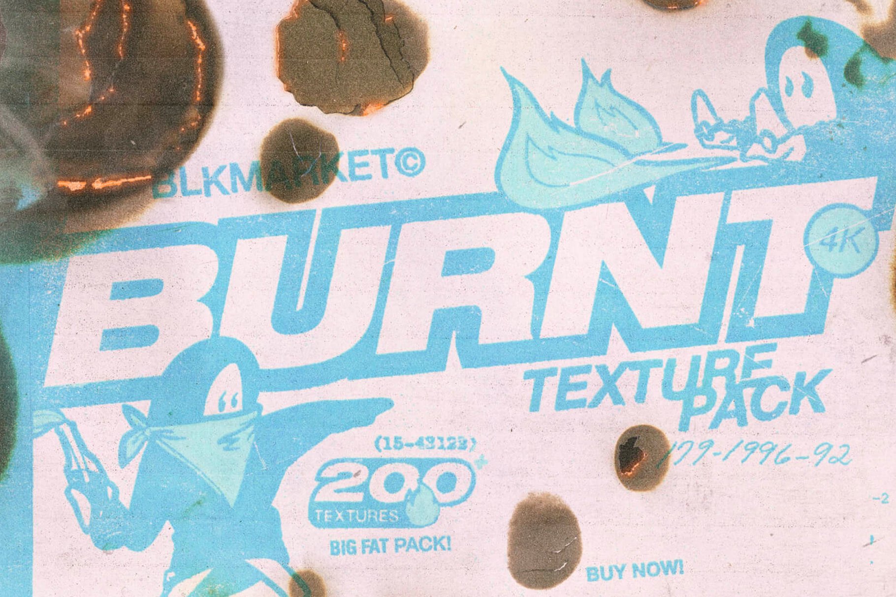 Blkmarket Burnt  200多种酥脆创意之火烧焦的纸张纹理包和画笔包 – DUNEFILM