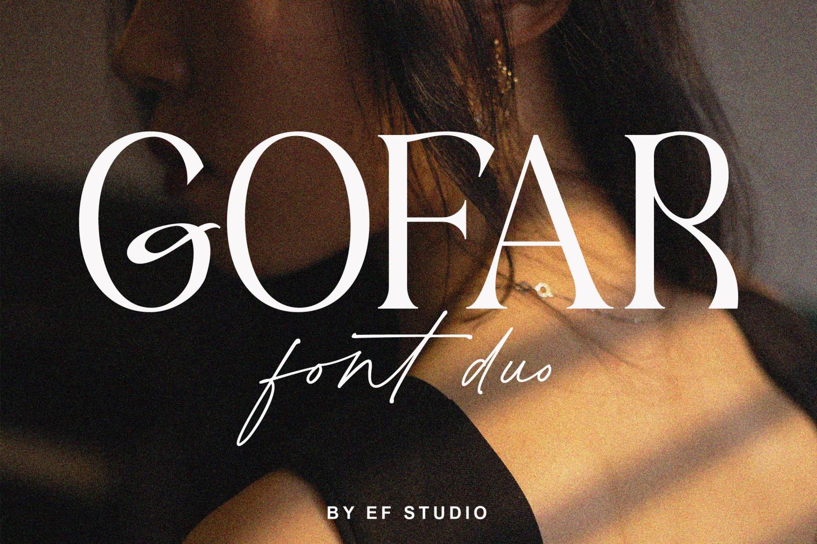 Gofar | Font Duo 手写和常规现代大小写字体、艺术海报设计字体、品牌印刷字体、书籍、LOGO、网站社交媒体、平面影视字体 – DUNEFILM