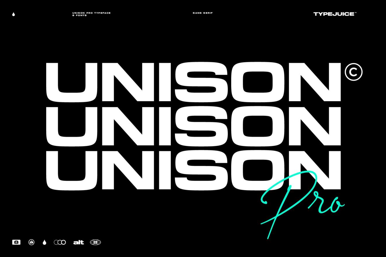 Unison Pro Font Family 8种现代扩展无衬线字体 – DUNEFILM