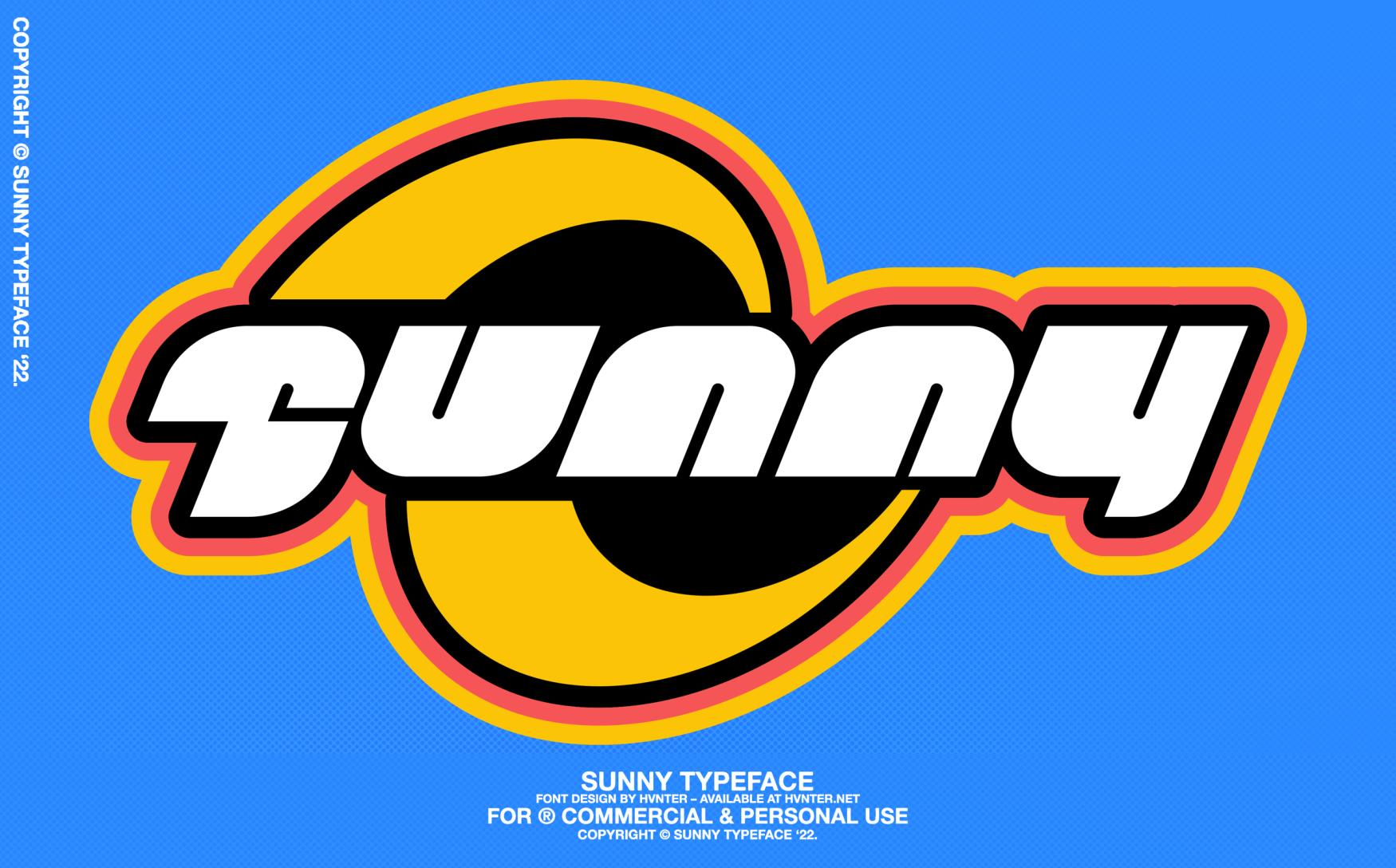 HVNTER – Sunny Typeface 阳光时髦活力艺术杰作海报字体 – DUNEFILM