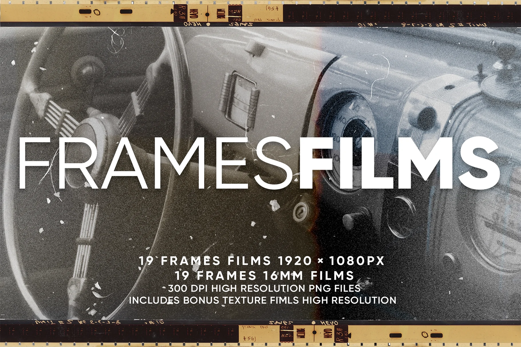 Frames Films 53张复古胶片框架纹理、影视、摄影后期叠加 高分辨率 JORGE SALAZARES 