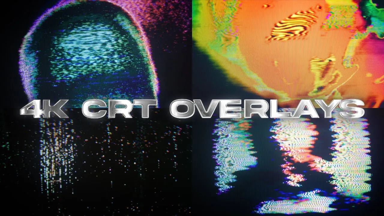 4K CRT Overlays Pack 15个4K定制CRT覆盖层纹理叠加MP4影视素材