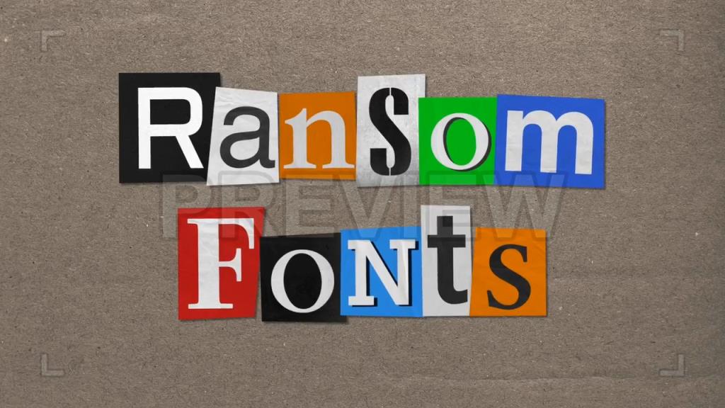 186个定格拼贴字母数字符号动画字体剪辑元素 透明alpha通道 Ransom Type-Kit Animation Pack  – DUNEFILM