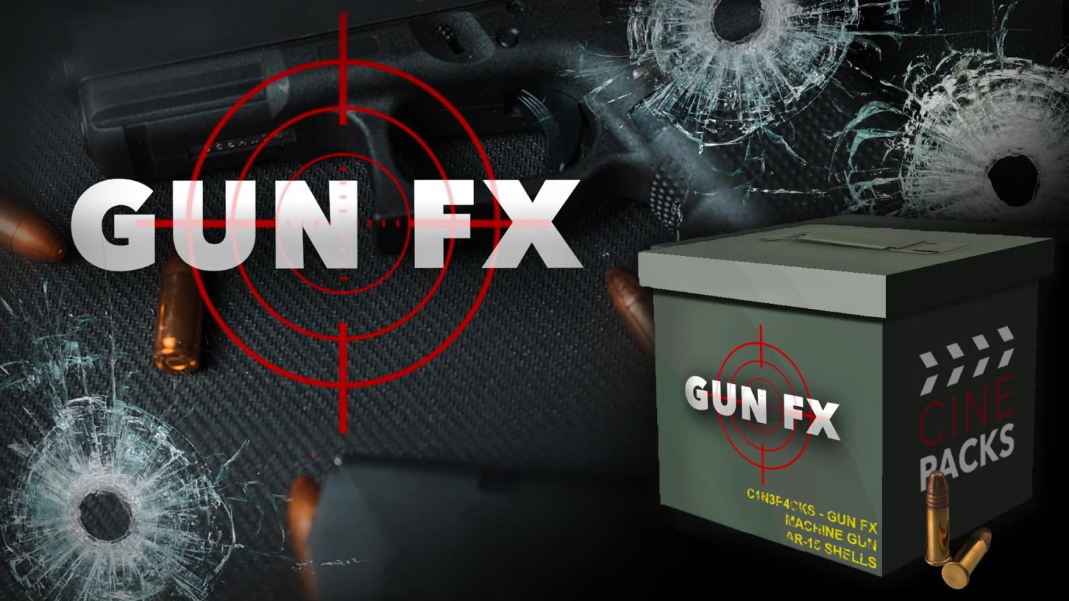 Cinepacks – Gun FX 枪击玻璃弹孔动画叠加层过渡视觉效果 – DUNEFILM